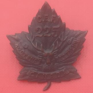 (Canada) 225th Infantry Battalion (Kootenay Battalion) - Gilding Metal Collar Badge.