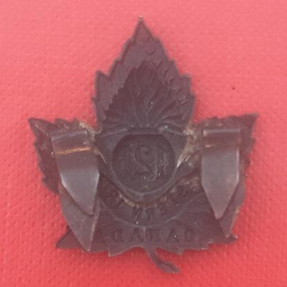 (Canada) 121st Infantry Battlion (Western Irish) - Gilding Metal Collar Badge. - Image 2