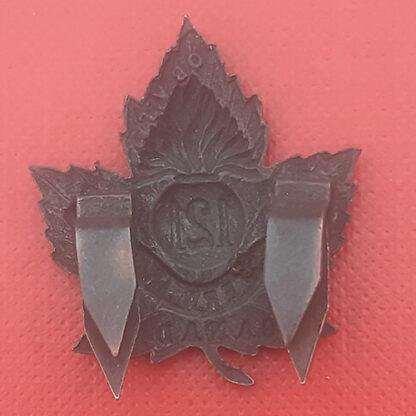 (Canada) 121st Infantry Battlion (Western Irish) - Gilding Metal Collar Badge. - Image 2