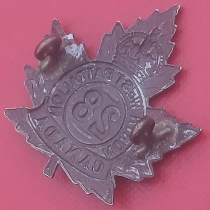 (Canada) 28th Infantry Battalion (North West Battalion) - King's Crown Gilding Metal Cap Badge. - Image 2