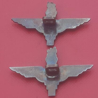 The Parachute Regiment - Queen's Crown White Metal Collar Badges. - Image 2