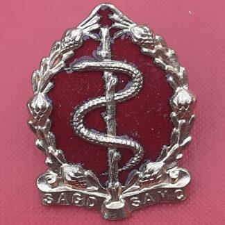 (South Africa) South African Medical Corps - Gilding Metal & Enamelled Cap Badge.