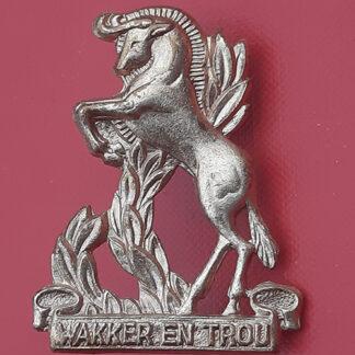 (South Africa) Regiment Bloemspruit - Gilding Metal Cap Badge.