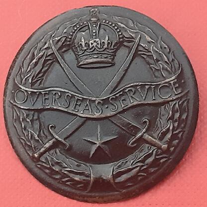 (India) Overseas Service - King's Crown Pin Back Badge.