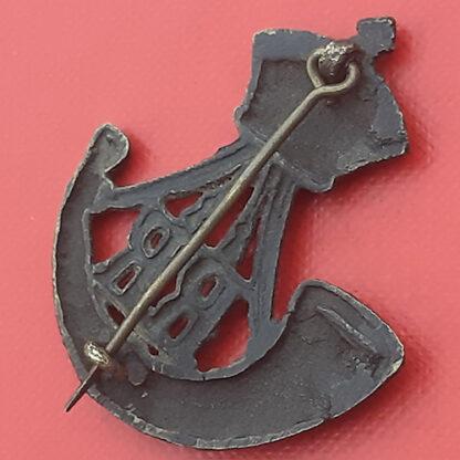 (India) 6th Rajputana Rifles - King's Crown Blackened Brass Cap Badge. - Image 2