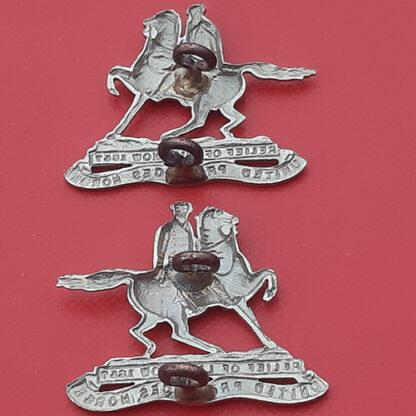 (India) 1st United Provinces Horse - White Metal Collar Badges. - Image 2