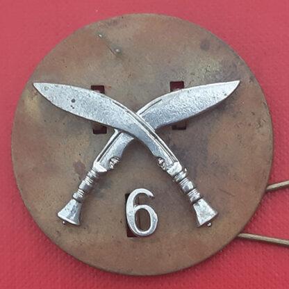 6th Gurkha Rifles - White Metal Cap Badge.