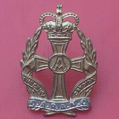 Queen Alexandra's Royal Army Nursing Corps - Queen's Crown Silver & Gilt Officer's Cap Badge.