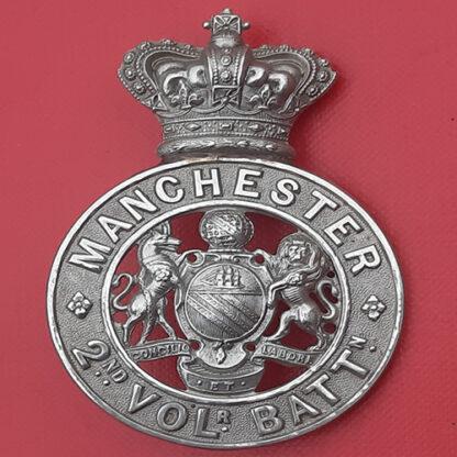 2nd Manchester Volunteer Battalion - Queen Victoria's Crown White Metal Glengarry Badge.