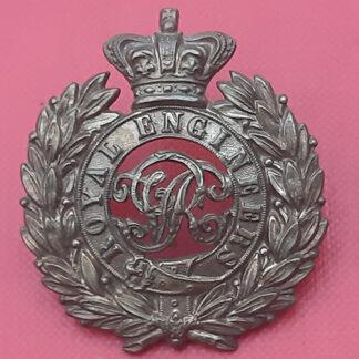 The Royal Engineers - Queen Victoria's Crown Gilding Metal Cap Badge.