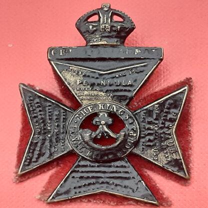 The King's Royal Rifle Corps - King's Crown "Tel El Kebir" Blackened Brass Cap Badge
