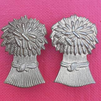 The Lothian & Border Horse - Gilding Metal Collar Badges.