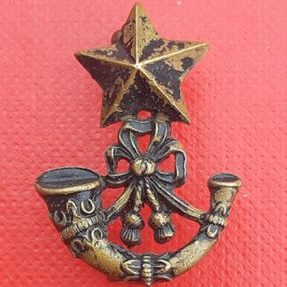 The Cameronians - Blackened Brass Collar Badge.
