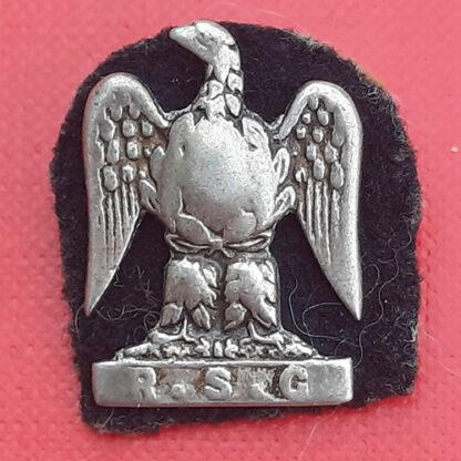 The Royal Scots Greys - White Metal Collar Badge.