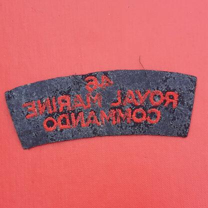 46 Royal Marine Commando - Red On Black Cloth Shoulder Title. - Image 2