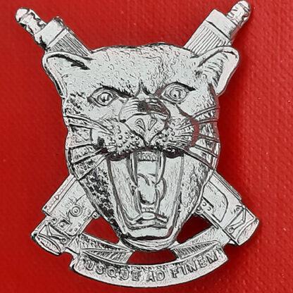 (South Africa) The Regiment Erongo - White Metal Cap Badge.