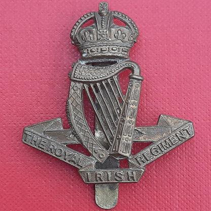 The Royal Irish Regiment - King's Crown Gilding Metal Cap Badge.