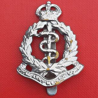 The Royal Army Medical Corps - King's Crown Chromed Cap Badge.