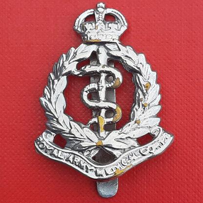 The Royal Army Medical Corps - King's Crown Chromed Cap Badge.
