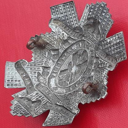 The Glasgow Highlanders Highland Light Infantry - King's Crown White Metal Cap Badge. - Image 2