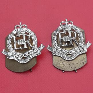 The Royal Military Police - Gold Anodised Collar Badges.