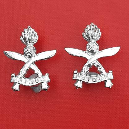 The Gurkha Engineers - Silver Anodised Collar Badges.