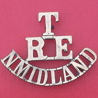 Royal Engineers North Midland Territorials - Gilding Metal Shoulder Title.