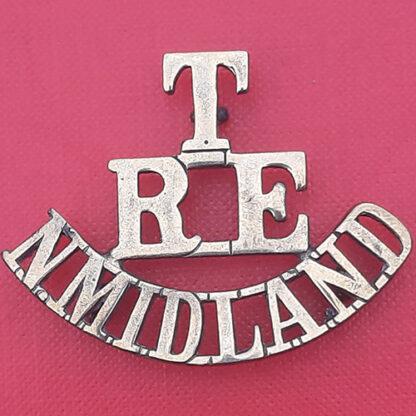 Royal Engineers North Midland Territorials - Gilding Metal Shoulder Title.