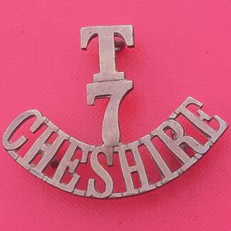 7th Cheshire Territorials - Gilding Metal Shoulder Title.