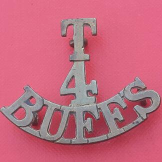 4th Buffs (East Kent Regiment) Territorials - Gilding Metal Shoulder Title.