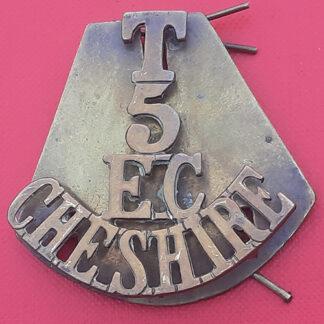 5th Cheshire Earl Of Chester's Territorials  - Gilding Metal Shoulder Title.