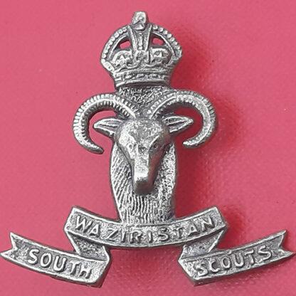 (India) South Waziristan Scouts - White Metal Cast Cap Badge.