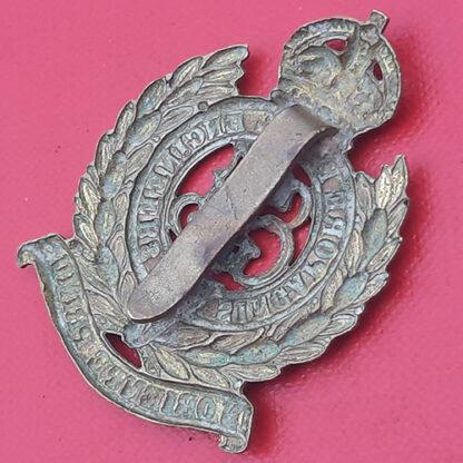 The Singapore Royal Engineer Volunteers - King's Crown Edward 7th Gilding Metal Cap Badge. - Image 2
