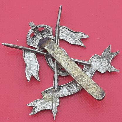 The 9th Lancers - King's Crown White Metal Cap Badge. - Image 2