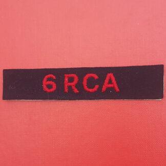 (Canada) 6th Royal Canadian Artillery - Woven Cloth Shoulder Title.