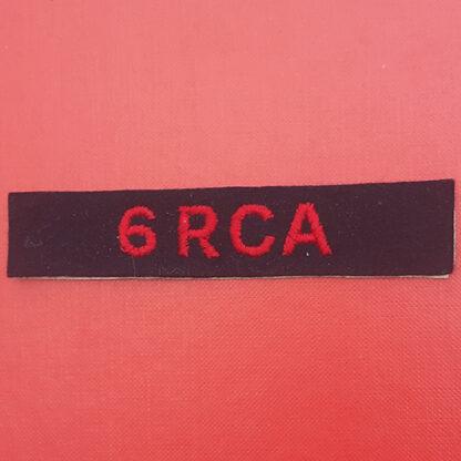 (Canada) 6th Royal Canadian Artillery - Woven Cloth Shoulder Title.