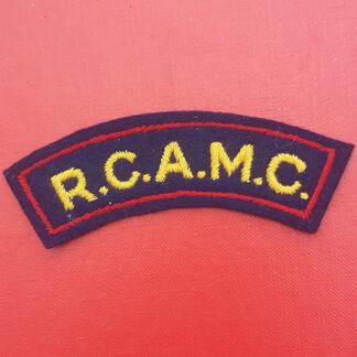 (Canada) Royal Canadian Army Medical Corps - Woven Cloth Shoulder Title.
