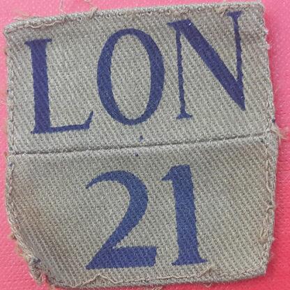 21st (Eltham) Battalion County Of London Home Guard - WW2 Printed Cloth Badges.