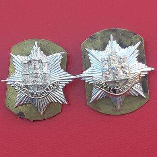 The Royal Anglian Regiment - Gold & Silver Anodised Collar Badges.