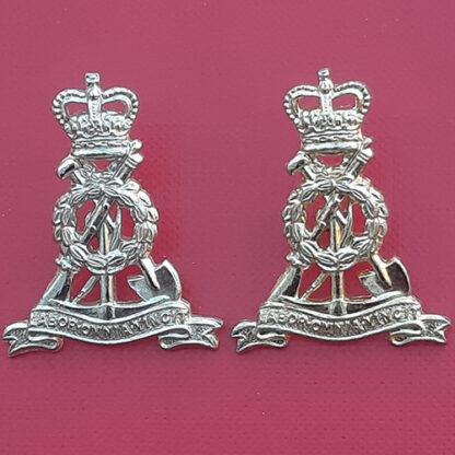 The Pioneer Corps - Gold Anodised Collar Badges.