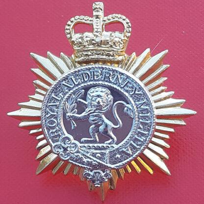 The Alderney Militia - Gold & Silver Anodised Cap Badge.
