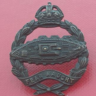 The Royal Tank Regiment - King's Crown Officer's Service Dress Bronze Collar Badge.