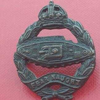 The Royal Tank Regiment - King's Crown Officer's Service Dress Bronze Collar Badge.