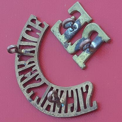 Royal Engineers Signal Service - Gilding Metal 2 Piece Shoulder Title. - Image 2