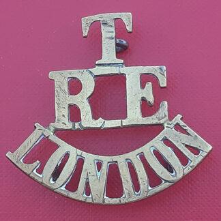 Royal Engineers London Territorials - Gilding Metal Shoulder Title.