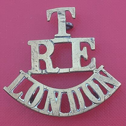 Royal Engineers London Territorials - Gilding Metal Shoulder Title.