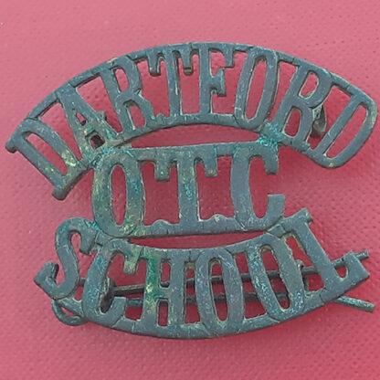 Dartford School O.T.C - Gilding Metal Shoulder Title.