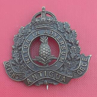 The Antigua Defence Force - King's Crown Bronzed Cap Badge.