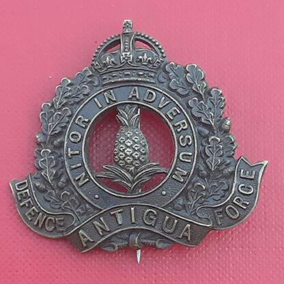 The Antigua Defence Force - King's Crown Bronzed Cap Badge.