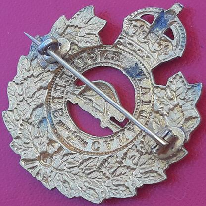 (Canada) Canadian Engineers - King's Crown Pin Backed Gilt Cap Badge. - Image 2